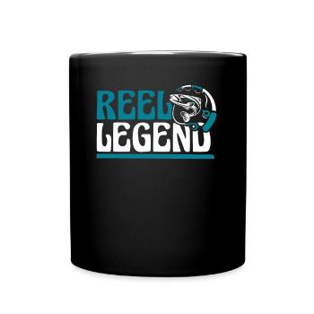 Reel Legend Fliegenfischer Spinnfischer - Tasse einfarbig - Schwarz - Vorne