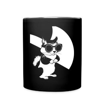Funny Squirrel Wearing Sunglasses Squirrels - Full Colour Mug - black - Front