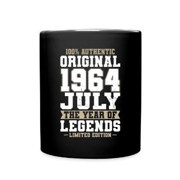60th Birthday Vintage July 1964 Original 1964 - Full Colour Mug - black - Front