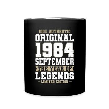 40th Birthday Vintage September 1984 Original - Full Colour Mug - black - Front