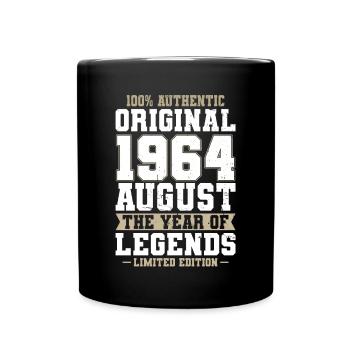 60th Birthday Vintage August 1964 Original 1964 - Full Colour Mug - black - Front