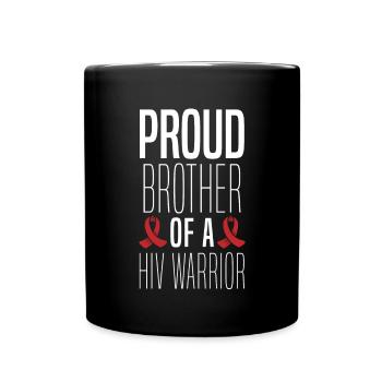 Stolzer Bruder Eines Hiv-kriegers Unterstützt Den - Tasse einfarbig - Schwarz - Vorne