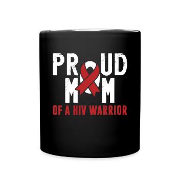 Stolze Mama Eines Hiv-kriegers. Unterstützung Für - Tasse einfarbig - Schwarz - Vorne