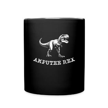 Beinamputierter T-rex Beinprothese Tyrannosaurus - Tasse einfarbig - Schwarz - Vorne