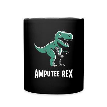 Amputierter Rex Tyrannosaurus Beinprothese - Tasse einfarbig - Schwarz - Vorne
