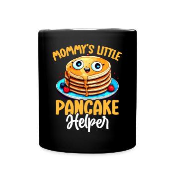Lustiger Pfannkuchenbäcker Kinder - Tasse einfarbig - Schwarz - Vorne