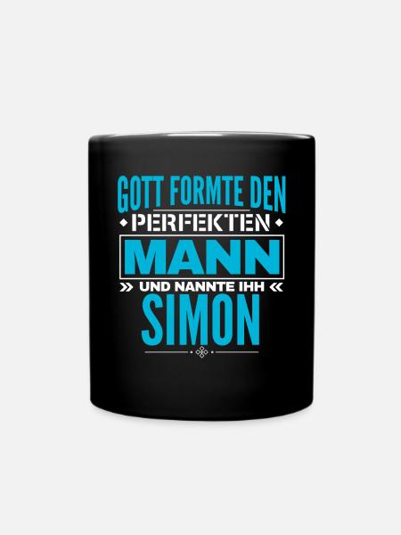 Simon Name Design - Tasse einfarbig - Schwarz