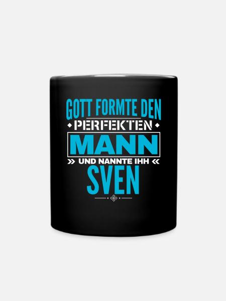 Sven Name Design - Tasse einfarbig - Schwarz
