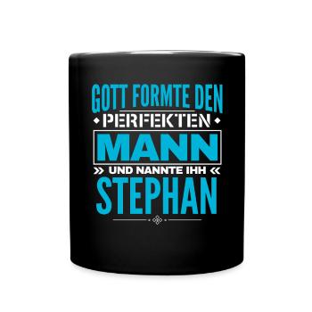 Stephan Name Design - Tasse einfarbig - Schwarz - Vorne