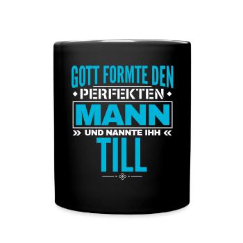 Till Name Design - Tasse einfarbig - Schwarz - Vorne