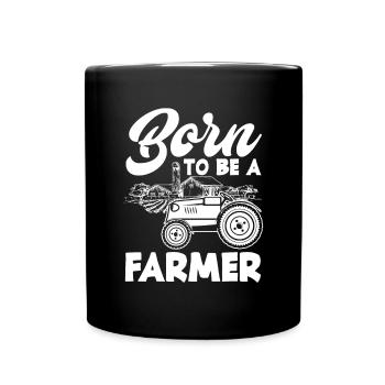 Lustiges Bauer Bauernhof Landwirt Geschenk - Tasse einfarbig - Schwarz - Vorne