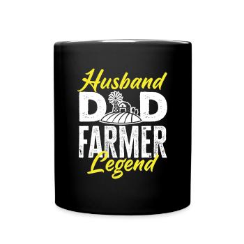 Lustiges Bauer Bauernhof Landwirt Geschenk - Tasse einfarbig - Schwarz - Vorne