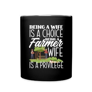 Lustiges Bauer Bauernhof Landwirt Geschenk - Tasse einfarbig - Schwarz - Vorne
