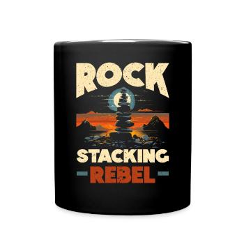 Bas de roche empileur de pierres Équilibre de roche - Mug uni - noir - Devant