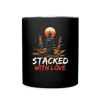 Bas de roche empileur de pierres Équilibre de roche - Mug uni - noir - Devant