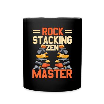 Rock Stocking Stone Stacker Rock Balancing - Full Colour Mug - black - Front