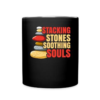 Bas de roche empileur de pierres Équilibre de roche - Mug uni - noir - Devant