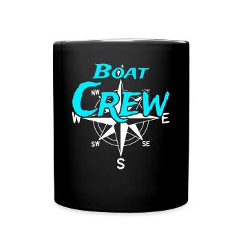 Boatcrew Bootscrew Skipper Segler Crew Kapitän - Tasse einfarbig - Schwarz - Vorne