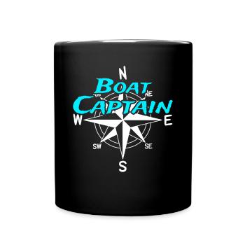 Boots Kapitän Bootscrew Skipper Segler - Tasse einfarbig - Schwarz - Vorne