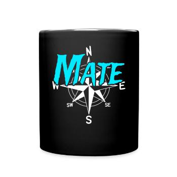 Maat Boots Crew Skipper Segler Kapitän - Tasse einfarbig - Schwarz - Vorne