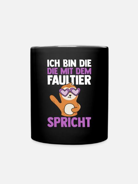 Faultier - Tasse einfarbig - Schwarz