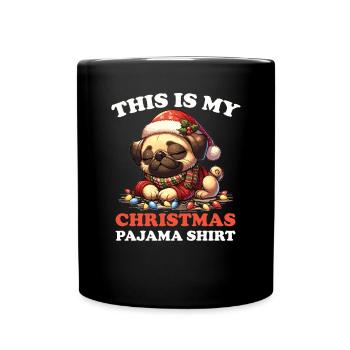 Pug Christmas Pajamas Dogs - Full Colour Mug - black - Front
