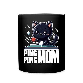 Table Tennis Katze Pingpong Black Cat Mom Outfit - Mug uni - noir - Devant