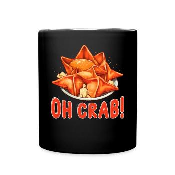 Funny Crab Rangoon Chinese Food - Full Colour Mug - black - Front