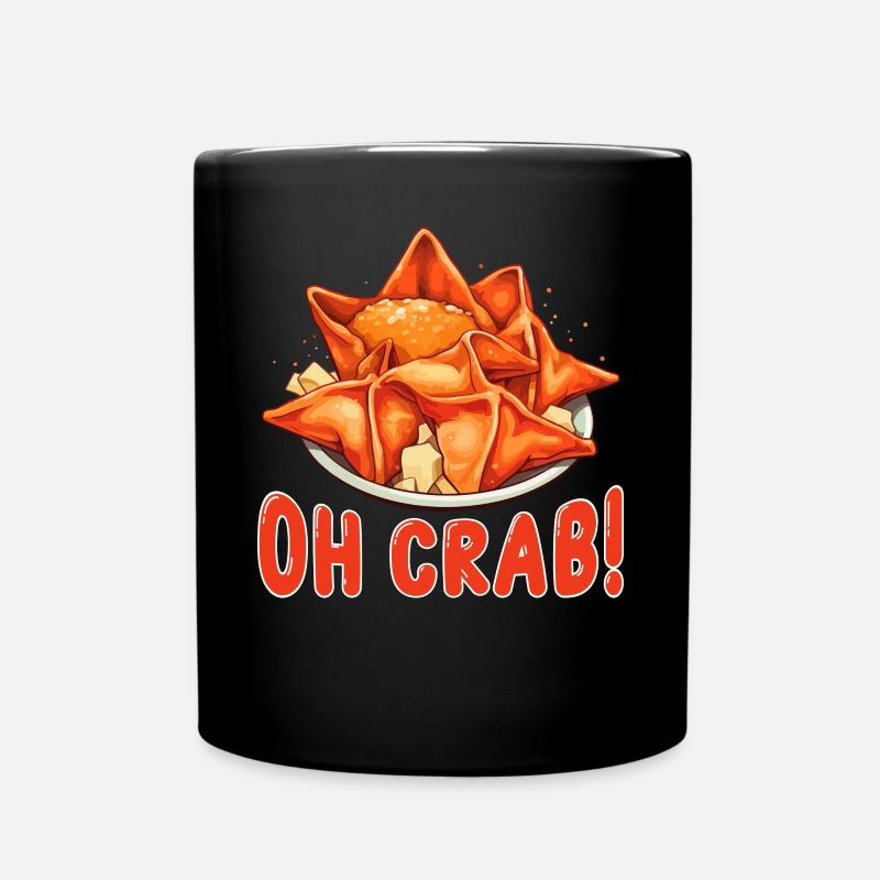 Lustige Krabben-Rangoon Chinesisches Essen - Tasse einfarbig - Schwarz