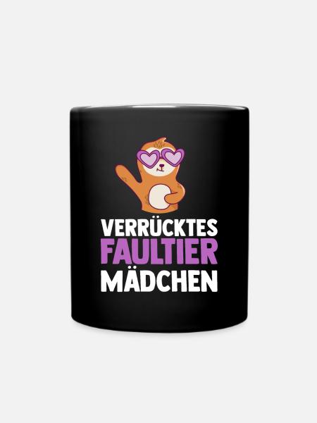 Faultier - Tasse einfarbig - Schwarz