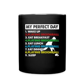 Broomball Player Broomball Sport Broomball Day Pla - Tasse einfarbig - Schwarz - Vorne