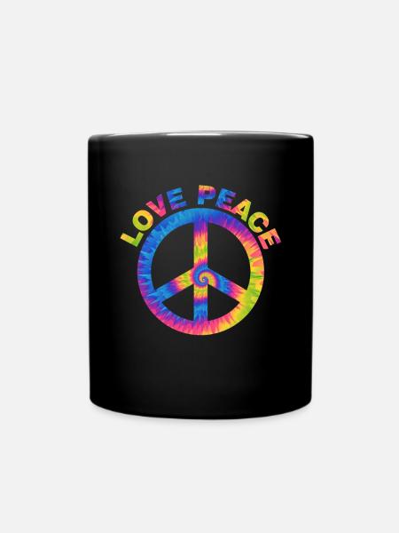 Signe de paix amour des années 60 des années 70 Costume Groovy Hippie - Mug uni - noir