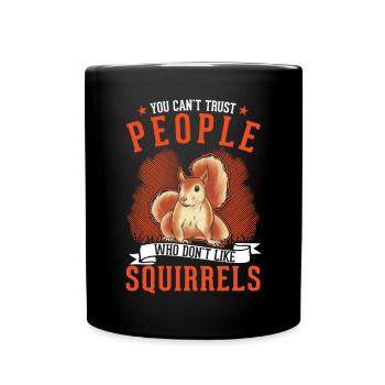 Écureuil cadeau écureuil gris - Mug uni - noir - Devant