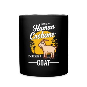 Ziegen Human Costume Halloween - Tasse einfarbig - Schwarz - Vorne
