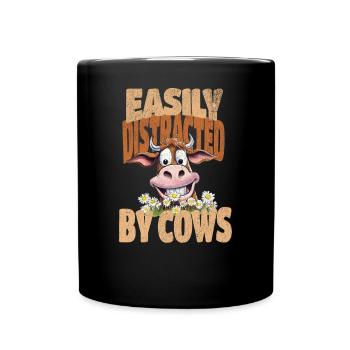 cow cows farmer agriculture farmer - Full Colour Mug - black - Front