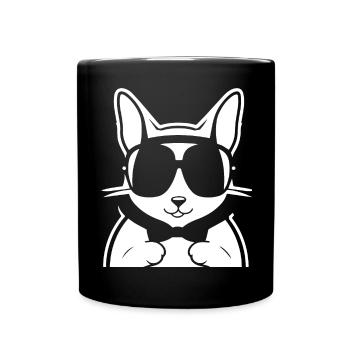 Lustiges Eichhörnchen mit Sonnenbrille Eichhörnchen - Tasse einfarbig - Schwarz - Vorne