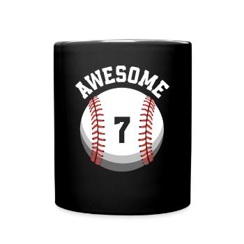 Kinder Geburtstag 7. Geburtstag Baseballparty - Tasse einfarbig - Schwarz - Vorne