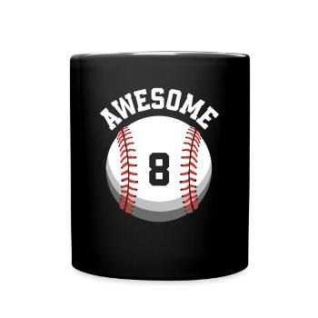 Kinder Geburtstag 8. Geburtstag Baseballparty - Tasse einfarbig - Schwarz - Vorne