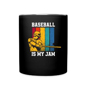 Lustiger Baseball - Tasse einfarbig - Schwarz - Vorne