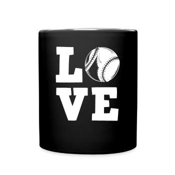 Lustiger Baseball - Tasse einfarbig - Schwarz - Vorne