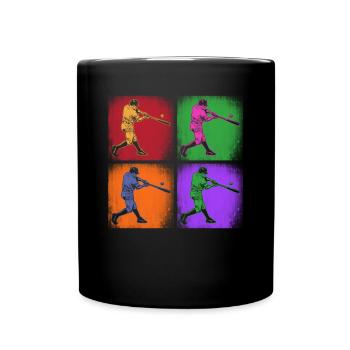Lustiger Baseball - Tasse einfarbig - Schwarz - Vorne