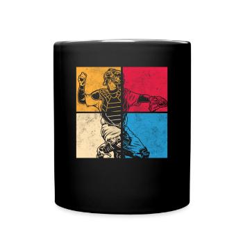 Drôle de baseball - Mug uni - noir - Devant