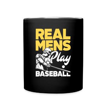 Lustiger Baseball - Tasse einfarbig - Schwarz - Vorne