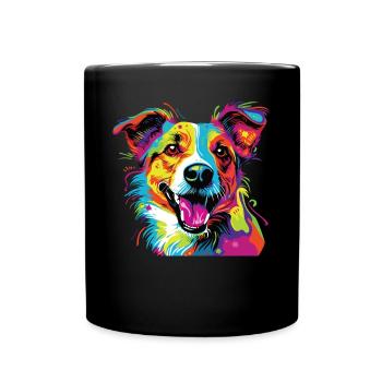 Aquarelle colorée Jack Russell Terrier - Mug uni - noir - Devant