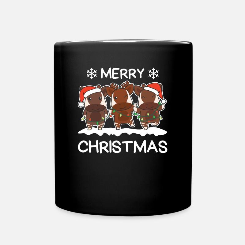 Frohe Weihnachten Okapi Heiligabend Okapis - Tasse einfarbig - Schwarz
