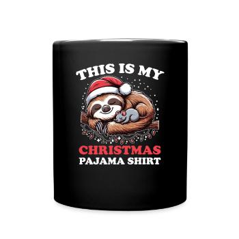 Sloth Mouse Christmas Pajamas Sloths - Full Colour Mug - black - Front
