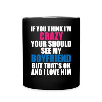 Crazy Friend - Humorous Motif - Full Colour Mug - black - Front