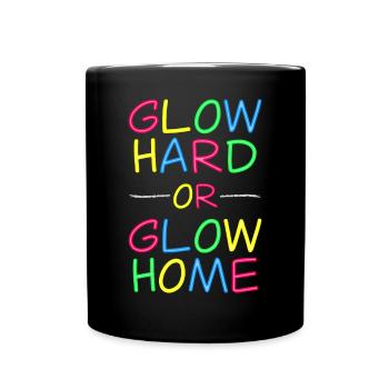 Devise de Neon Life - Vivre radieusement - Mug uni - noir - Devant