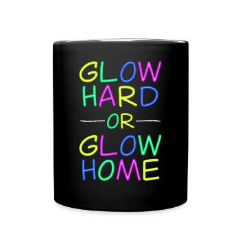 Devise de Neon Life - Vivre radieusement - Mug uni - noir - Devant