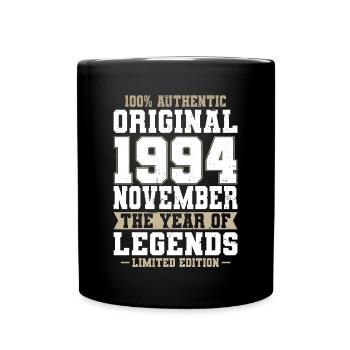 30th Birthday Vintage November 1994 Original - Full Colour Mug - black - Front
